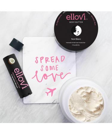 Ellovi All-Natural Unisex Body Butter - Noir Blanc - Pure Enough to Eat - Made With Just 6 Vegan Ingredients - 100% Plant-Based Hydrating Moisturizer For Naturally Healthy Skin (1 fl. oz/33ml) - Buy Online on GoSupps.com