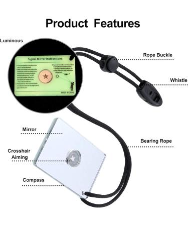 Jetec 2 Pack Survival Reflective Mirror | Compact 2x3 Inch Signal Mirror for Outdoor Emergencies | PFD & Backpacking Essential - Buy Online on GoSupps.com