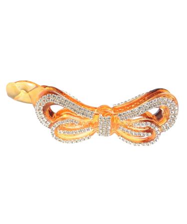 Glamour Girlz Rhinestone Square Banana Hair Clip Brown