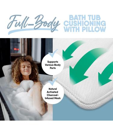 MICRODRY Tub Lounger with Built-in Pillow - Luxury Cushion for Head, Neck, Shoulders, Back, Tailbone - Buy Online on GoSupps.com