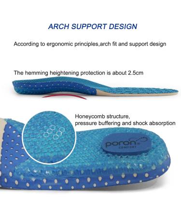 Arch Support Insoles for Women - Shock Absorbing Sole Inserts for Flat Feet & Heel Pain Relief (Size M: 6-9.5 - Buy Online on GoSupps.com