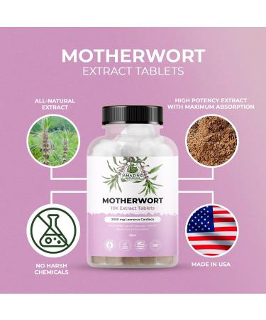 Amazing Botanicals Motherwort 10X Extract Tablets 2,000 mg - High Potency Herbal Supplement for Wellness and Vitality - 30 Tablets - Buy Online on GoSupps.com