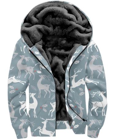 Shop Hanxiulin Oversized Plush Hoodie Jacket for Men | Winter Windproof Fleece Coat in Light Blue - Buy Online on GoSupps.com