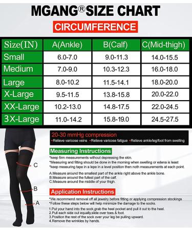 Thigh High Compression Stockings Closed Toe Pair - Firm Support 20-30mmHg Gradient Compression Socks - Silicone Band - Unisex - Black XL - Buy Online on GoSupps.com