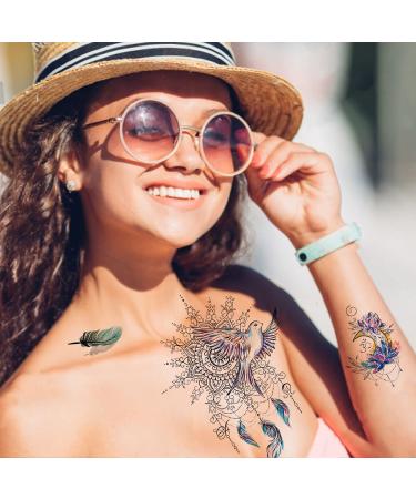 Cerlaza Temporary Tattoos for Women - 45 Styles on 10 Sheets, Butterfly Flower Stickers, Long Lasting & Waterproof Fake Tattoos Kit - Buy Online on GoSupps.com