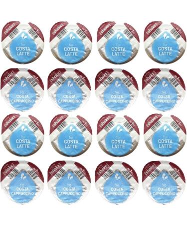 Tassimo Costa Milk T-Discs ONLY - 24 x Costa Latte Milk + 24 x Costa Cappuccino Milk (NO COFFEE PODS) 48 T-Discs In Total - Buy Online on GoSupps.com