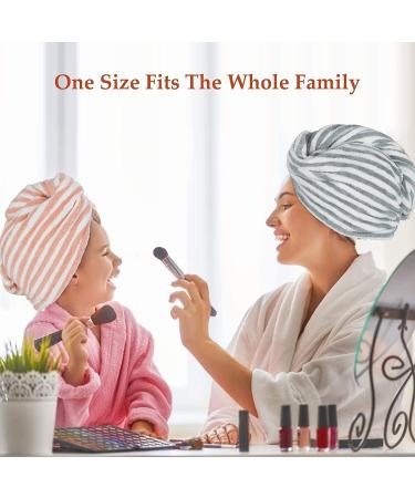 Laluztop Hair Towel Wrap 3 Pack - Ultra Soft & Absorbent Hair Drying Towels for Curly, Long, Thick Hair - Anti-Frizz Hair Turban Set in Grey, Pink, Blue - Buy Online on GoSupps.com