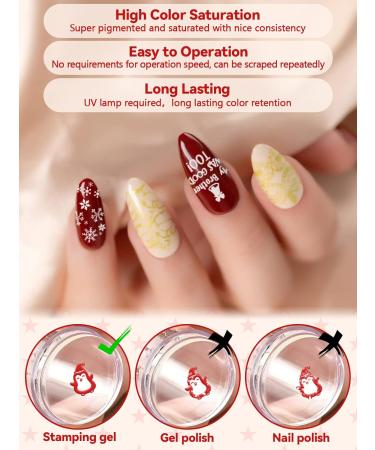 12PCS Christmas Nail Stamper Kit EBANKU 6 Colors Nail Stamping Gel Polish with 6pcs Nail Stamping Templates with Silicone Stamper & Scrapers Snowflakes Santa Trees Nail Plate Print Manicure Tool 0.08 ml (12er Pack) - Buy Online on GoSupps.com