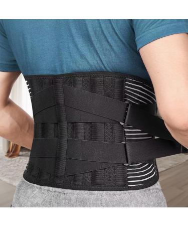 Adjustable Lower Back Support Belt for Scoliosis & Sciatica Pain Relief - Size L | Breathable Lumbar Support Brace with Removable Waist Pad for Men and Women - Buy Online on GoSupps.com