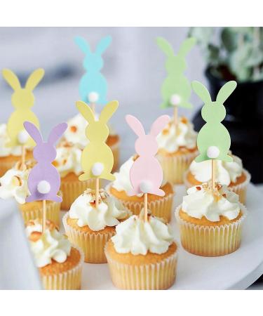 Hosiwei Easter Bunny Food Picks for Cake Decoration 25Pcs Wooden Bunny Picks with Spring Theme for Easter Party Supplies Easter Decorations for Dessert Table - Buy Online on GoSupps.com