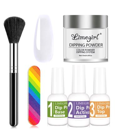 Mrcuvaryas Dipping Powder Nails Set for nail pearl chrome nail powder with base/top coat/Activator Nail Brush Manicure Set French Dip Powder Nail Starter Kit for beginners Home DIY Nail Art