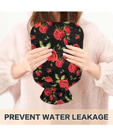 Red Roses Hot Water Bottle with Cover - 1L BPA Free for Pain Relief | Small Hot Water Bag for Headaches Neck & Shoulders - Buy Online on GoSupps.com