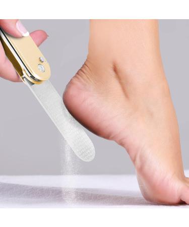 Foldable Foot Rasp File Callus Remover 3 in 1 Stainless Steel Pedicure Foot Scraper with 3 Sides to Remove Cracked Heels Hard Skin Smooth Feet Can Be Used Wet or Dry Skin(Champagne) - Buy Online on GoSupps.com