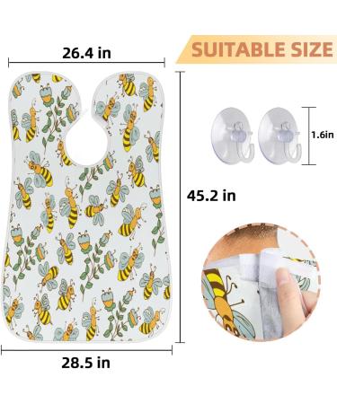 Beard Bib Apron for Men | Non-Stick Waterproof Hair Catcher & Grooming Cape with Cute Bee Design - Buy Online on GoSupps.com