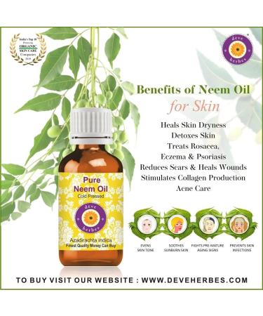 Buy Deve Herbes Pure Neem Oil - Cold Pressed 5ml | 100% Natural Azadirachta Indica for Skin & Hair Care - Buy Online on GoSupps.com