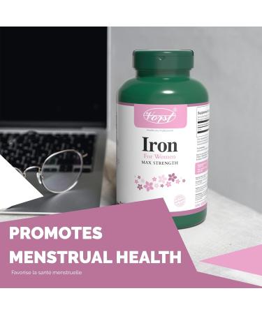 VORST Iron Supplement for Women Max Strength 180 Vegan Capsules | Made with Ferrous Fumarate | Best Alternative to Liquid or Drops | 1 Bottle 180 count (Pack of 1) - Buy Online on GoSupps.com