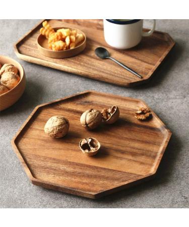 Shop Acacia Serving Trays Set - 2 Wooden Serving Boards for Vegetables Fruits Cheese & Desserts - Perfect for Parties - 12 & 10 Inch - Buy Online on GoSupps.com