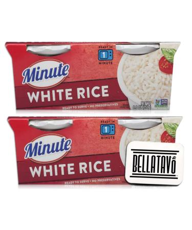 Microwavable Rice Bundle. Includes Two- 8.8 Oz Packages of Minute Rice and a BELLATAVO Ref Magnet! Each Package Contains Two Cups of Microwavable White Rice. Total of 4 Cups of Instant Cooked Rice!