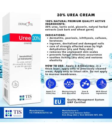 TIS HRERN MARN Urea Cream 30% - 50g for Eczema Psoriasis Dry Skin | Peeling Foot Cream & Scar Removal with Lactic Acid AHA - 1 Pack - Buy Online on GoSupps.com