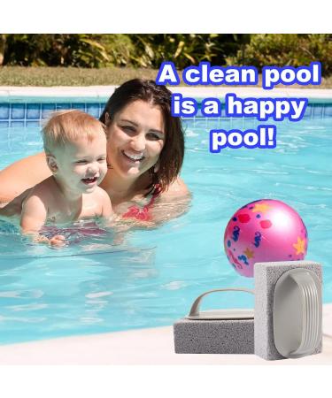 Pool Stone Cleaning Block - Pumice Stone for Pools Cleaning Pool Tiles | Abrasion-Resistant and Scouring Stone Pool Cleaning Block with Handle for Pool Cleaning - Buy Online on GoSupps.com