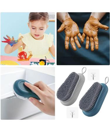 WACURRENTHYD 2PCS Nail Brush - Heavy Duty Durable Stiff Bristle Hand Scrub for Cleaning Fingernails - Includes Adhesive Hooks - Grey Blue - Buy Online on GoSupps.com