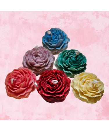 Set of 6 Beautiful Peony Flower-Shaped Scented Candles | Perfect for Special Occasions | International Shipping Available - Buy Online on GoSupps.com