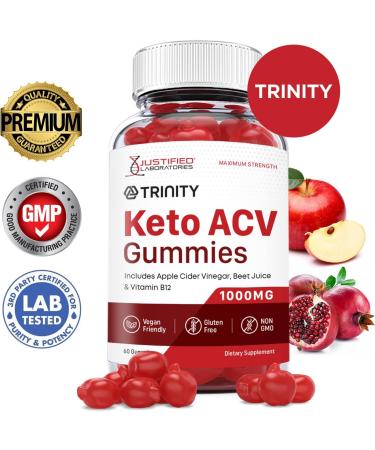 Justified Laboratories Trinity Keto ACV Gummies 1000MG - Vegan, Non GMO with Pomegranate & Beet Juice Powder - B12 - 60 Gummies - Buy Online on GoSupps.com