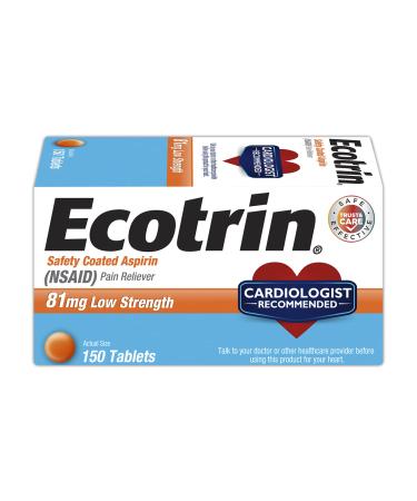 Ecotrin 81 Mg Low Strength Aspirin Tablets 150 Count 150 Count (Pack of 1)