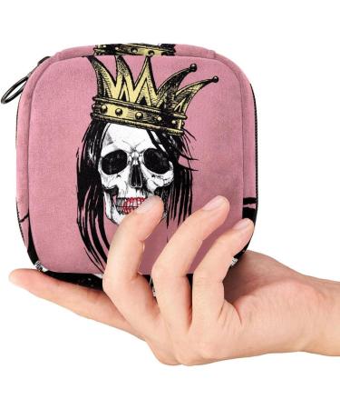 Skull Period Pouch: Portable Tampon Storage Bag - Organize Sanitary Napkins & Tampons - Perfect First Period Gift for Teen Girls - Multicoloured - Buy Online on GoSupps.com