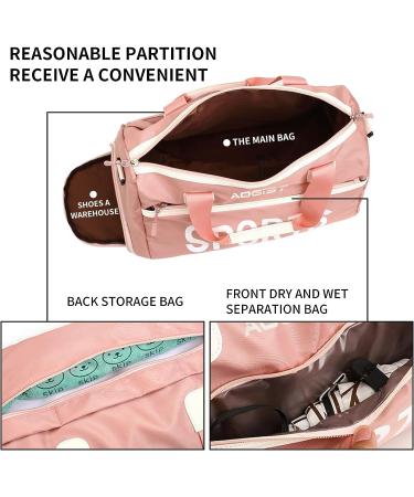 Wet Pocket Sports Gym Bag for Women and Men, Waterproof Shoulder Weekender Bag for Travel and Gym - Lightweight and Easy to Carry - S-Pink - Buy Online on GoSupps.com