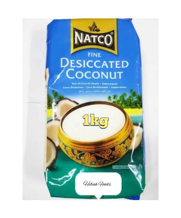 Red Rickshaw Natco Finely Dried Coconut | Finely Ground Coconut Flesh | Adds Delicious Flavor and Texture | Perfect for Curries | Vegan | Vitamins and Minerals | Make Healthy Energy Balls and Flapjacks | 1kg Bag