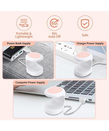 Mini UV LED Nail Lamp - Portable Nail Dryer for Gel Nails | Quick Drying Art Tools - Travel/Home DIY (Pink) - Buy Online on GoSupps.com