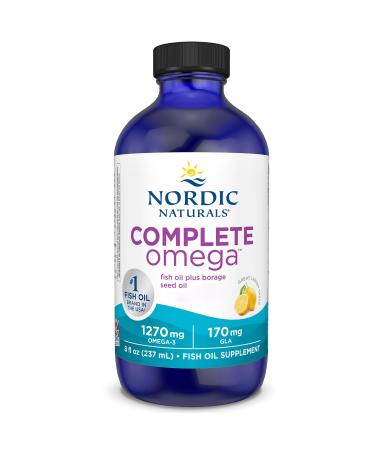 Nordic Naturals Complete Omega 1270mg With Borage Oil & GLA 236 ml Lemon Taste Lab Tested Soy Free Gluten Free Non-GMO