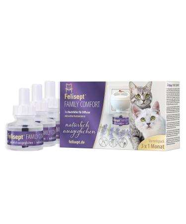 Felisept Family Comfort refill bottle 3 x 45ml relaxation agents in multi -cat household - sedative for cats - cats sedative with natural catnip without pheromone cats refill 3x45ml - Buy Online on GoSupps.com