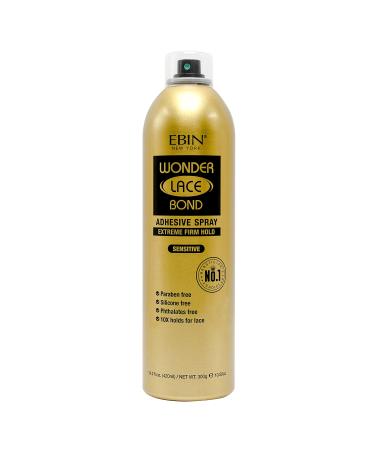 EBIN NEW YORK Wonder Lace Bond Adhesive Spray Sensitive - Extreme Firm Hold 14.2 fl. oz./ 402mL |Sensitive Use Fast Drying No Residue No Build-up Powerful Hold All-Day Hold Easy Daily Wig Install Sensitive 14.2 fl oz / 400mL