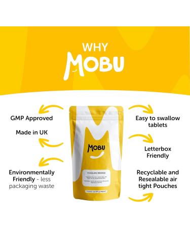 High Strength Vegan B12 Tablets - 1000mcg Supplement for Energy & Immune Support - 120 Tablets by MOBU UK - Buy Online on GoSupps.com
