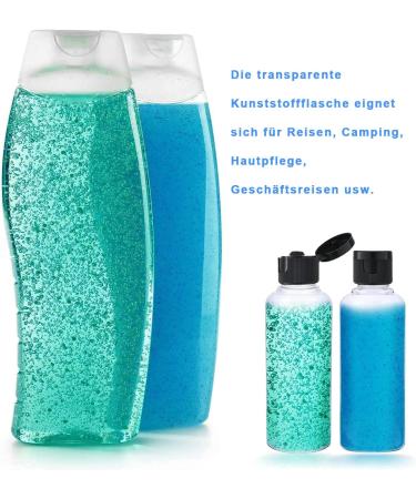 Voarge 6 Pack Travel Bottles Set - 100ml Transparent Plastic for Air Travel | Includes Small Funnel | Ideal for Vacations & Airport Use (Black) - Buy Online on GoSupps.com