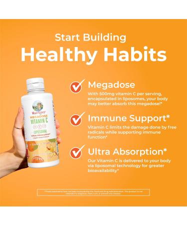 MaryRuth's Megadose Liquid Vitamin C Liposomal | 500 mg Per Serving | Ultra Absorption | Immunity | Antioxidant Support | Collagen Formation | Vegan | Gluten Free | Sugar Free | 7.6 Oz | 30 Servings - Buy Online on GoSupps.com