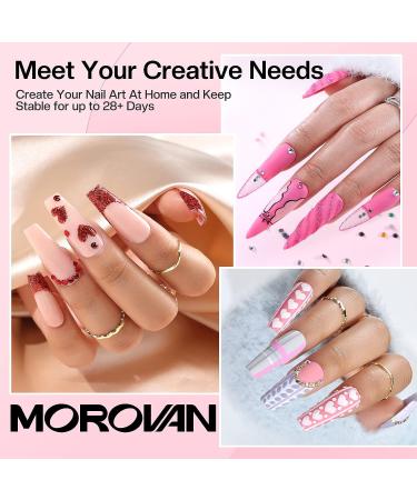 Morovan Acrylic Nail Kit with Drill and Powder Set - Nail Extension Supplies with Glitter Powder, Brushes, Tips, and Decoration Tools for DIY Salon at Home - Buy Online on GoSupps.com