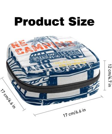 Menstrual Pad Bag with Zipper | Ladies Napkin Pouch & Tampons Collection Bag - Palm Surfing Design for Women & Girls - Buy Online on GoSupps.com