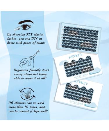 Lash Clusters 96 Pcs DIY Cluster Eyelash Extensions - Thin Band & Soft - D-Mix (10-16mm) - Hail D-10-16mix - Buy Online on GoSupps.com