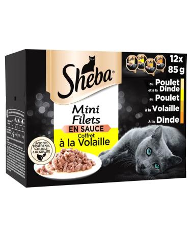 Sheba Mini Nets - Adult Cat Food Poultry Box in Gravy 6 x 12 x 85g (Packaging may vary) 85g (Pack of 72)