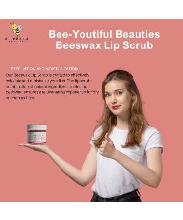 Bee-Youtiful Beauties Coconut Vanilla Peach Lip Scrub | Moisturizing & Exfoliating Lip Scrub for Dry Lips - Buy Online on GoSupps.com