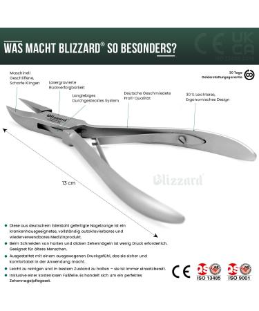 Blizzard Podiatrist Ingrown Nail Clippers for Men - German Forged 5 Professional Nail Cutter Set - Hospital Grade Concave Head Nipper for Ingrown Toenails - Podiatry Nail Kit 13cm - Buy Online on GoSupps.com