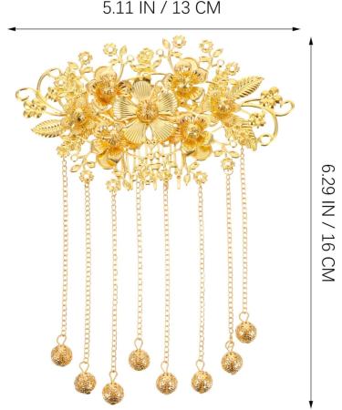 Lurrose Golden Hair Pin Chinese Wedding Decor Decor 1pc Gold Bridal Hair Comb Bridal Hair Piece Chinese Style Hairpin Tassel Hair Accessories for Party Bridal Hair Bridal Hair Clip - Buy Online on GoSupps.com