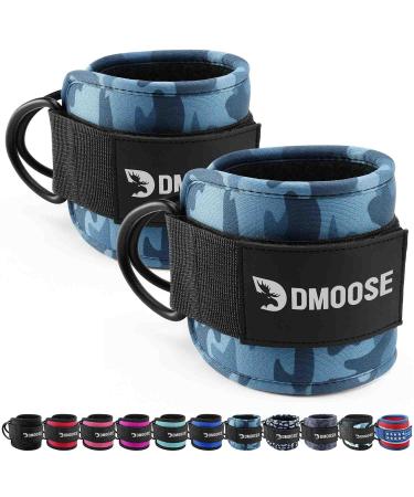 DMOOSE FOOD BLAUS CARE - KICKBACKS FOOT SLARE - FOOT SCHATES CARE CARE cable train foot loops for fitness training - Ankle Straps Foot loop Fitness Accessories for Women and Men Blue Camo - Couple couple