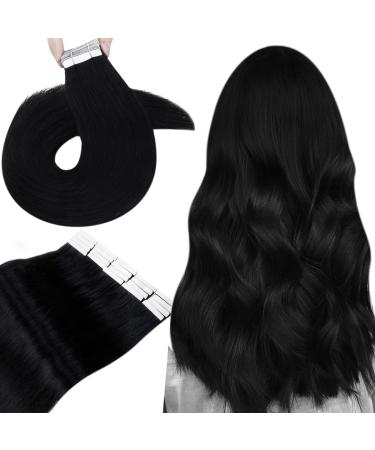 Hetto tape in extensions real hair black tape in hair extension smooth real hair tape in extensions black remy tape extensions real hair #1 30cm 40g 30 cm 1-1 black