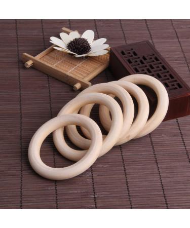 Maxtonser 5pcs 70mm Baby Wooden Teething Rings - Natural DIY Jewelry Crafts Necklace & Bracelet - Buy Online on GoSupps.com