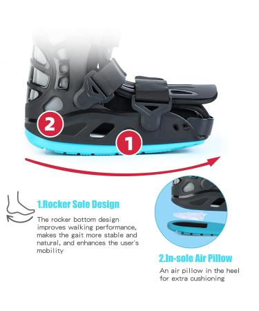 GHORTHOUD Air Cam Walker Fracture Boot Inflatable Walking Boot Short Walker Brace Orthopaedic Boot for Sprained Ankle Foot Pain Recovery Stress Fracture Broken Foot Achilles Tendonitis (Large) - Buy Online on GoSupps.com
