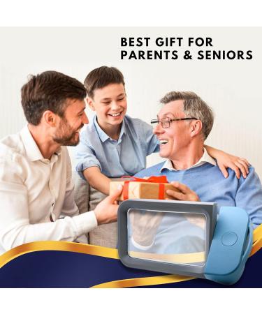 VOCA Magnifying Glass with Light 3X Large Rectangle Reading Magnifier with 10 LEDs for Seniors with Macular Degeneration Newspaper Books Small Print for Low Visions (Blue) - Buy Online on GoSupps.com